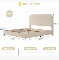 Lit King Size Moderne et Simple de Luxe, Confortable et Rembourré, Tissu Haut de Gamme Écologique, Couleur Personnalisable