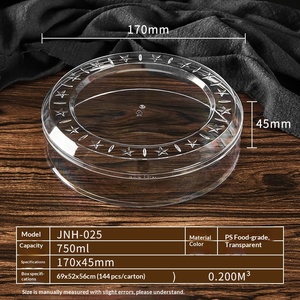 Boîte de rangement ronde en plastique transparent avec couvercle, récipient de qualité alimentaire pour biscuits, bonbons, snacks, emballage cadeau, présentation - Product Image 6