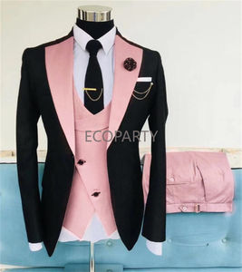 สูทพรอมเข้ารูปแฟชั่น2025สำหรับผู้ชายทักซิโด้เจ้าบ่าว3ชิ้นออกแบบได้ตามที่ต้องการ - Product Image 5