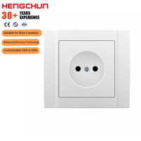 Prise murale électrique moderne blanche 1 poste, type C européen compatible, 2 broches, pour maison, hôtel, bureau (vente en gros)
