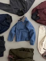 Veste de travail en toile de style Detroit vintage pour homme, col en velours côtelé contrastant, plusieurs poches, doublure en laine, veste de printemps, tailles S-XXL