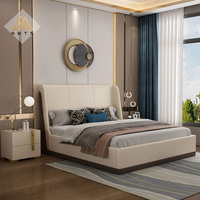 Neuankömmling Italienische Luxus Schlafzimmer möbel neueste Design Queen-Size-moderne Bett King-Size-Echt leder Hotel betten