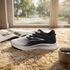 Chaussures de course en mesh marine, à lacets, respirantes, légères, pour la marche et l'entraînement, écologiques, pour hommes - Product Image 4