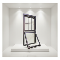 Fenêtre à guillotine verticale en aluminium avec cadre en verre trempé, design minimaliste, réduction du bruit, anti-corrosion