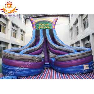 Pvc ikiz düşer çift şeritli tirbuşon su kaydırağı su Park kaydırağı Combo kaymak yaşam dolu kale şişme havuz kaydırağı su kaydırağı - Product Image 2