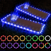 Backyard Beach Outdoor LED Corn Hole Lights Télécommande Sacs Toss Game 16 Couleurs Changeantes Cornhole Set Cornhole Lights