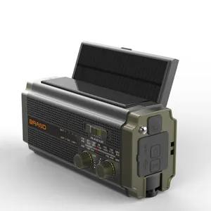 radyo bateri Suppliers-Güneş krank dinamo taşınabilir hava radyo ile AM/FM/NOAA 5000mAh güç banka okuma lambası