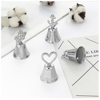 "Kissing Bell" plata oro corazón campana lugar tarjeta titular foto Clip regalo para Decoración de mesa de boda suministros favores regalos