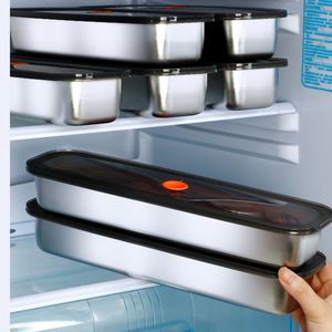 Caja de Acero Inoxidable para Mantener la Frescura con Tapa y Bandeja para Tocino, Apta para Almacenar Carne, Frutas, Verduras y Productos para el Desayuno - Product Image 2