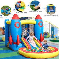Château gonflable d'extérieur, d'intérieur et de fête pour enfants, avec fosse à balles, toboggan, panier et trampoline