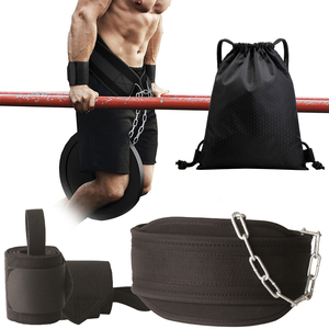Custom Logo Printing Neoprene Dipping Belt with Steel Chain for Weight Lifting Dips and Pull Ups Provides Protection