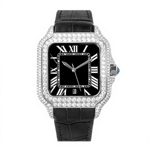 Montre automatique mécanique GEZFEEL avec cadran carré en moissanite, verre saphir et bracelet en cuir, étanche 5 bars - Product Image 2