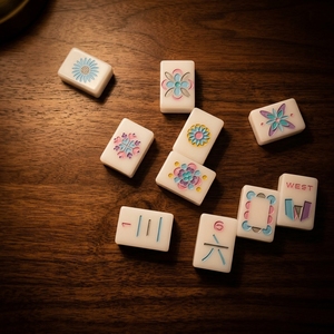 Jeu de Mahjong américain avec 160 blocs en acrylique imitation écaille de tortue, ensemble de jeu exquis pour le divertissement des adultes - Product Image 4