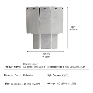 Brass Alabaster Nordic Luxury Modern Wall Lamp 3000K LED Sconce for Home Hotel Villa with 2-Year Warranty - Product Image 3