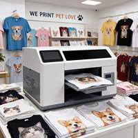 Imprimante textile DTG A3 à plat CMYKW facile à utiliser, scanner pour imprimer, Wifi, machine d'impression en ligne H5 pour T-shirt, sweat-shirt, sac en toile