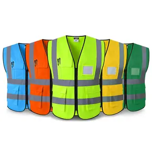 Manufacturer custom reflective safety clothes traffic security high visibility reflective Mesh Fabric safety vest