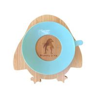 Ensemble de vaisselle pour bébé Goodlife Penguin : bol et cuillère avec anneau d'aspiration, silicone de qualité alimentaire, assiette moderne en bambou