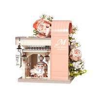 Blocs de construction d'architecture botanique, ensemble de construction de boutique de fleurs, modèle de mini-vitrine de magasin vintage esthétique, vente en gros OEM/ODM