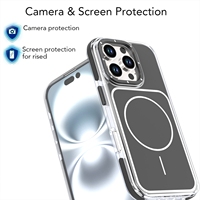 Coque de téléphone magnétique robuste pour iPhone 16 Pro, double couche, antichoc, protection intégrale, robuste, protection intégrale du corps