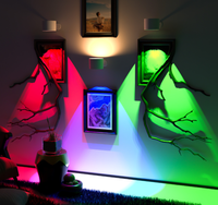 Lampes murales à piles, lampe murale LED rechargeable RGB, éclairage mural rotatif avec télécommande et contrôle tactile