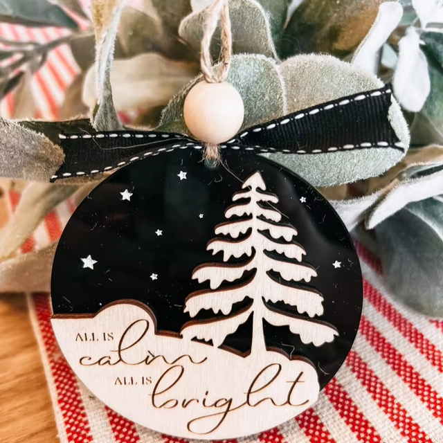 Laser Cut Ornament Christmas Decoration Wood Christmas Ornament