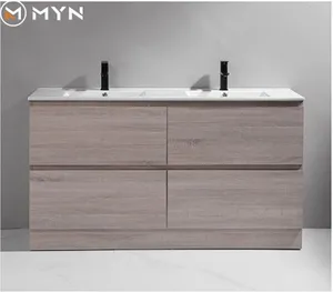 Avustralya özel tasarım otel Villa projesi banyo seramik lavabo ile komple tuvalet Vanity mobilya seti Modern dolapları