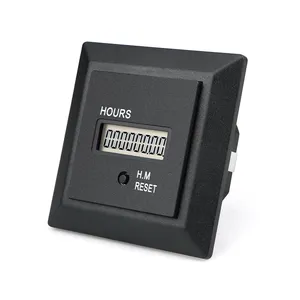 HM-1R power-on timing 0~999999H59M LCD 8-bit display 100-240V AC hour meter with reset function counter