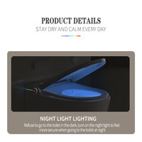 Nouvelle conception de toilettes murales LED multicolores, WC suspendu automatique en céramique pour salle de bain