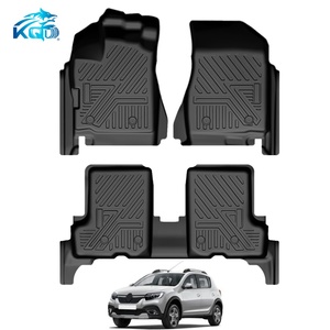 Tapis de sol de voiture antidérapant en TPE 3D 5D de haute qualité, noir, 3 pièces, pour Renault SANDERO-STEPWAY 2016-2026 - Product Image 1