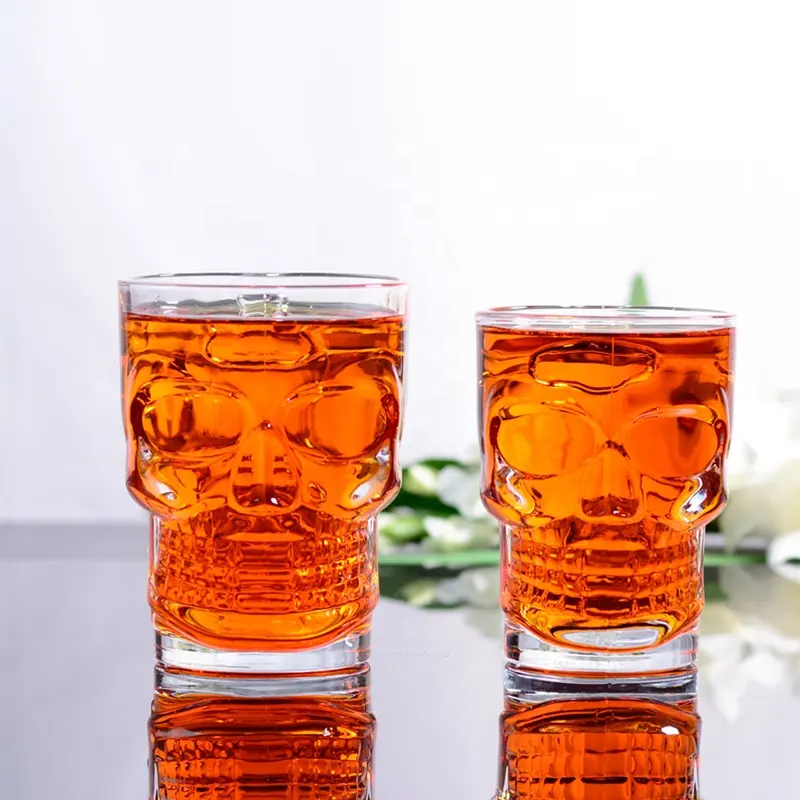 Whisky Schnaps gläser Schädel Gesicht Glas Tasse Getränk Trinkglas für Party nach Hause und Unterhaltung Essen
