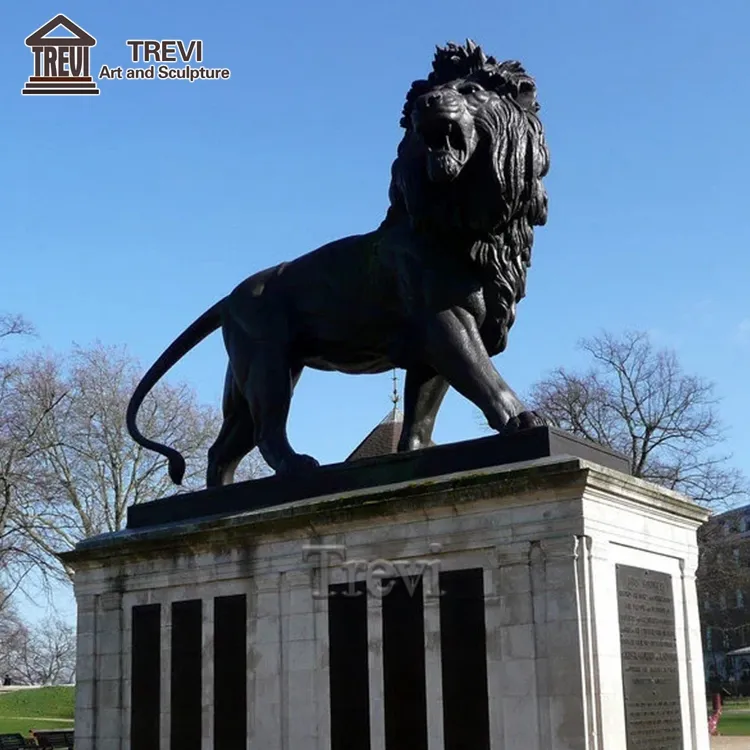 Dekorasi halaman taman, patung logam singa En perunggu Patung Singa untuk dijual
