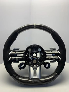 Volant sport personnalisé en cuir et fibre de carbone forgée avec LED pour l'intérieur de voiture, <span class=keywords><strong>Mini</strong></span> R Series R55 R56 <span class=keywords><strong>Cooper</strong></span> S X6 - Product Image 2