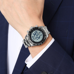 Skmei Digital Watch Men Stainless Steel Strap Waterproof Electronic Sports Watch With Luminous Display And Countdown Function - Product Image 3
