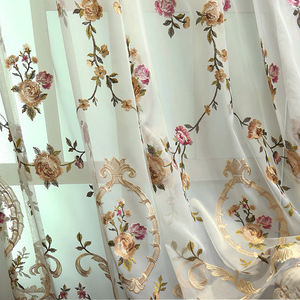 Rideaux en <span class=keywords><strong>velours</strong></span> à motifs floraux anciens, style américain classique avec doublure occultante et cantonnière - Product Image 5