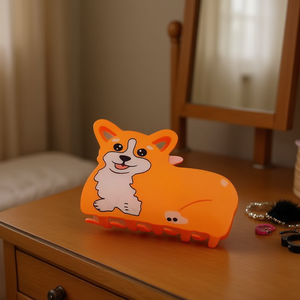 Pinza para el pelo con diseño de perro Zi Corgi, 8,5 cm, diseño de dibujos animados naranja, para mujeres y niñas - Product Image 2