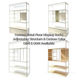 Vitrine de présentation cosmétique LED sur pied multi-compartiments pour produits de soin de la peau - Product Image 5