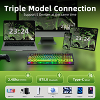 Clavier mécanique ergonomique ZORNHER ZH980 noir Matcha, rétroéclairage RVB, touches programmables, clavier silencieux sans fil