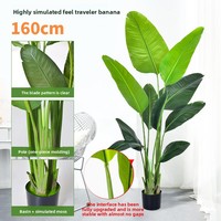 Plante artificielle en feuille de palmier Areca, simulation de feuille de bananier, en plastique, 0,9-2 m, en pot, pour intérieur/extérieur, décoration de la maison et des mariages
