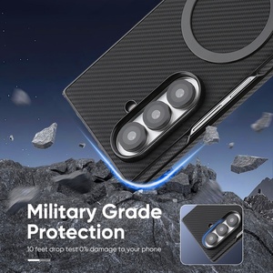 Mới Đến Điện Thoại Di Động Mạnh Mẽ Nam Châm Trường Hợp Đối Với Samsung Z Gấp 3 4 5 Lật 6 7 Fe Sợi Carbon Bảo Vệ Trường Hợp Với Gói Bán Lẻ - Product Image 6