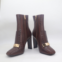 Sepatu Bot Wanita Hak Pendek Kulit Asli Motif Sapi untuk Musim Dingin
