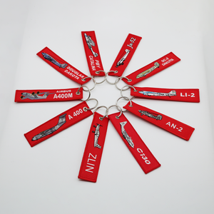 Tùy chỉnh chủ phím hàng không Keychain xe Phi Hành Đoàn Máy bay tiêu chuẩn ngắn Pilote hãng hàng không hai mặt Keychain Crew tag hành lý tag - Product Image 2