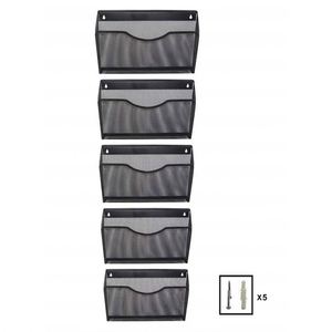 Home and Office 6 Pockets Mesh Wall File Holder Hanging File Folder Organizer with <b>Name</b> <b>Tag</b> Label - Product Image 3