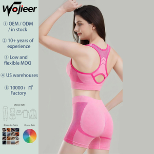Ensembles <span class=keywords><strong>de</strong></span> yoga WOJIEER, vêtements <span class=keywords><strong>de</strong></span> sport pour femmes, ensembles <span class=keywords><strong>de</strong></span> yoga pour la salle <span class=keywords><strong>de</strong></span> sport, shorts <span class=keywords><strong>de</strong></span> fitness, soutiens-gorge <span class=keywords><strong>de</strong></span> sport, vêtements <span class=keywords><strong>de</strong></span> yoga sans couture pour femmes - Product Image 1