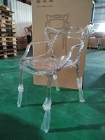 Chaise transparente moderne en cristal avec oreilles de chat, vente en gros directe d'usine, portable, pour hôtel et banquet, idéale pour salon et appartement
