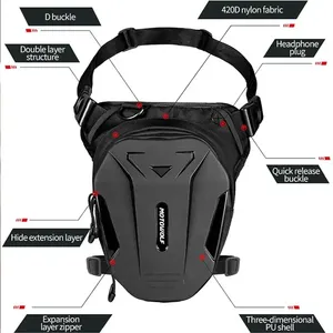 Motowolf - Bolsa de Pierna Rígida de EVA <span class=keywords><strong>para</strong></span> Hombre, Riñonera de Motocicleta con Bolsillo <span class=keywords><strong>para</strong></span> Teléfono, Riñonera <span class=keywords><strong>para</strong></span> <span class=keywords><strong>Bicicleta</strong></span> - Product Image 6