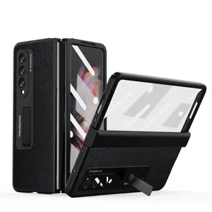 For Samsung Galaxy Z Fold 3 Phone Back Cover Case Foldable Stand Freeing Open And Closing Glass Film Protector Phone Case