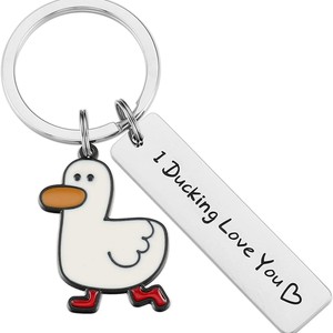 Porte-clés Créatif en Acier Inoxydable en Forme de Petit Canard, Mignon Pendentif de Sac à Dos pour Étudiant, Mousquetons Promotionnels en Gros - Product Image 3
