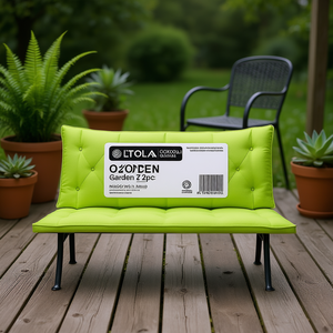 Coussins de banc de jardin LTOLA 59,1x19,7x2,8 pouces en tissu Oxford, coussins d'extérieur rectangulaires vert uni - Product Image 2