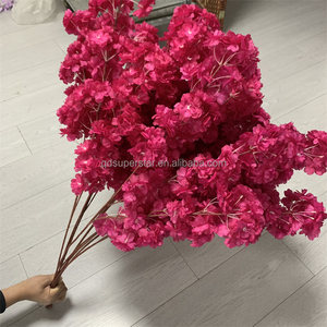 L-834 <span class=keywords><strong>Fleurs</strong></span> artificielles de cerisier de haute qualité à 3 couches, style chiffré, grandes <span class=keywords><strong>fleurs</strong></span> de cerisier fuchsia pour mariage - Product Image 5