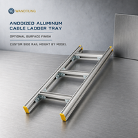 Échelle à câbles en aluminium anodisé avec finition de surface optionnelle et hauteur de rail latéral personnalisable pour les projets de gestion des câbles